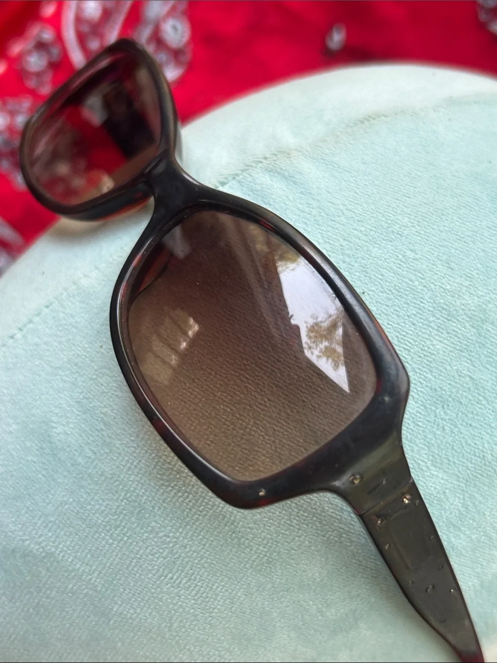Coach Vintage Women's Dark Brown Rectangular Sunglasses